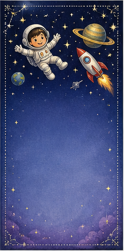 Cosmic space thank-you card design