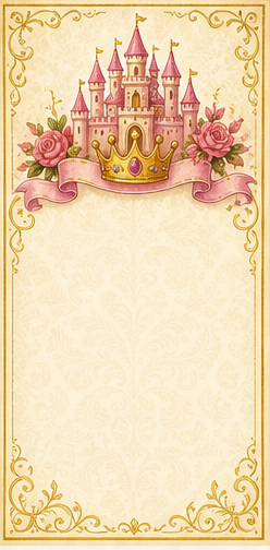 Princess castle thank-you card design